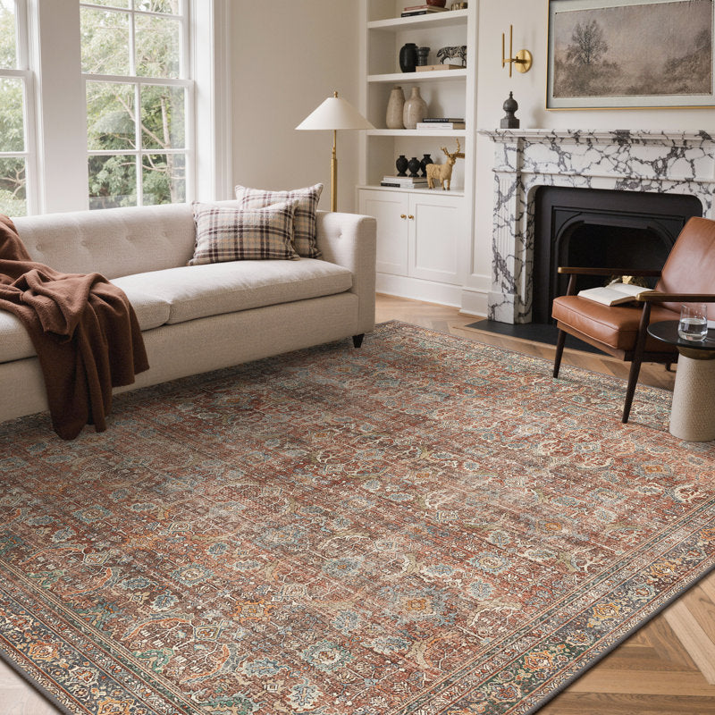 Abastos - Vintage Machine Washable Area Rug for High-Traffic Homes