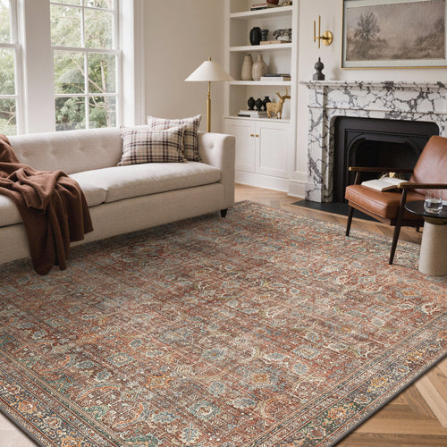 Abastos - Vintage Machine Washable Area Rug for High-Traffic Homes