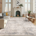 Modern Abstract Area Rug Faux Wool Machine Washable