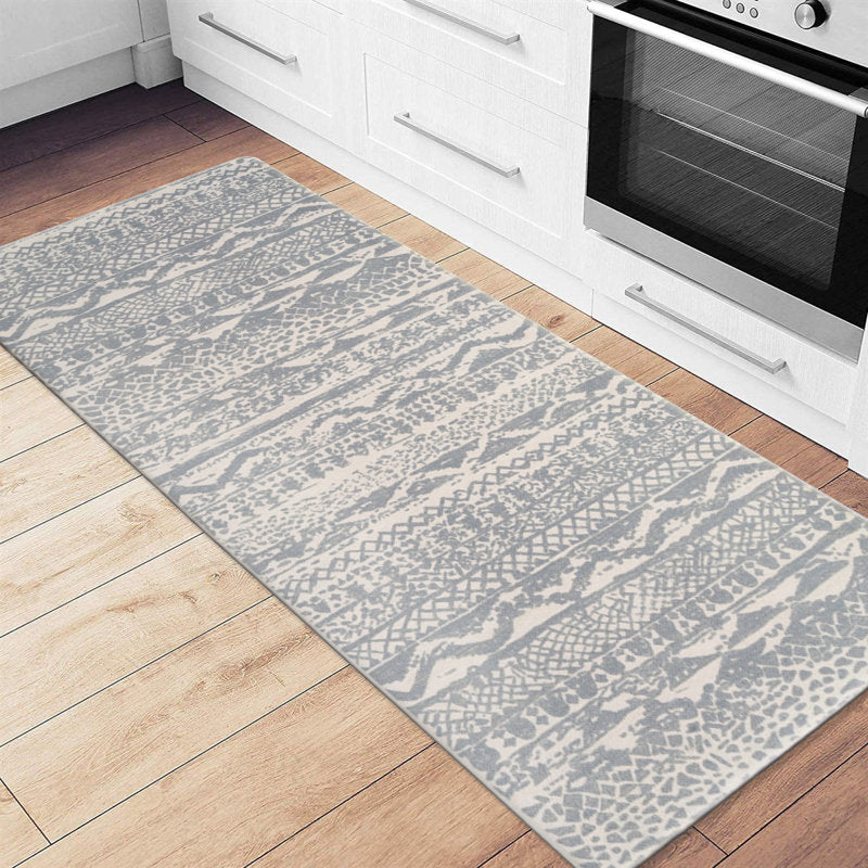 Boho Geometric Anti-Fatigue Kitchen Mat - Non-Skid PVC Floor Runner