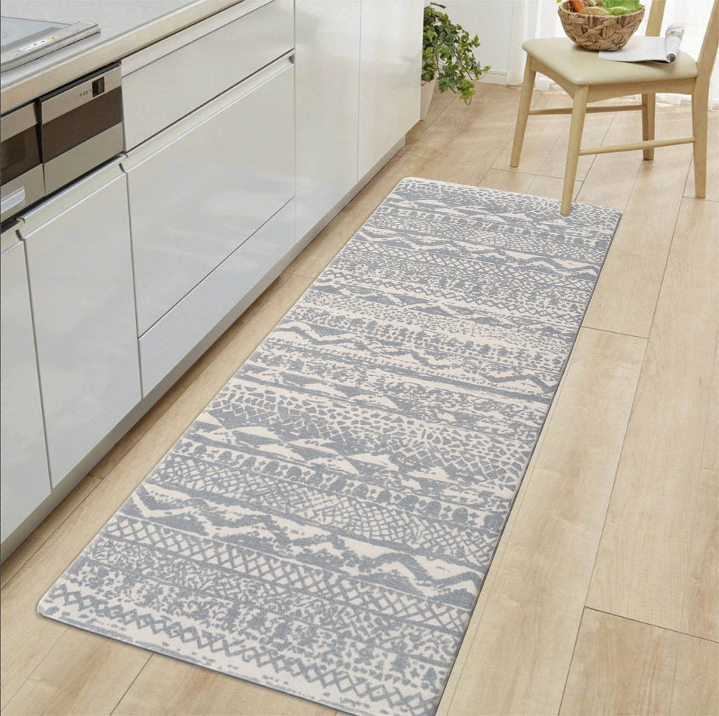 Boho Geometric Anti-Fatigue Kitchen Mat - Non-Skid PVC Floor Runner