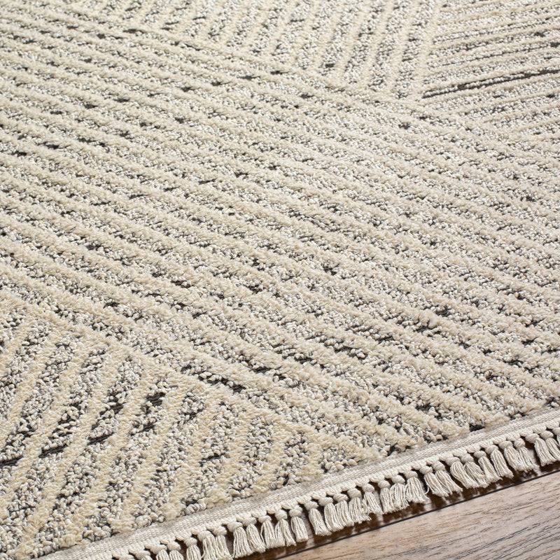 Casein Oliver Diamond Taupe Runner Rug - Modern Geometric Decor