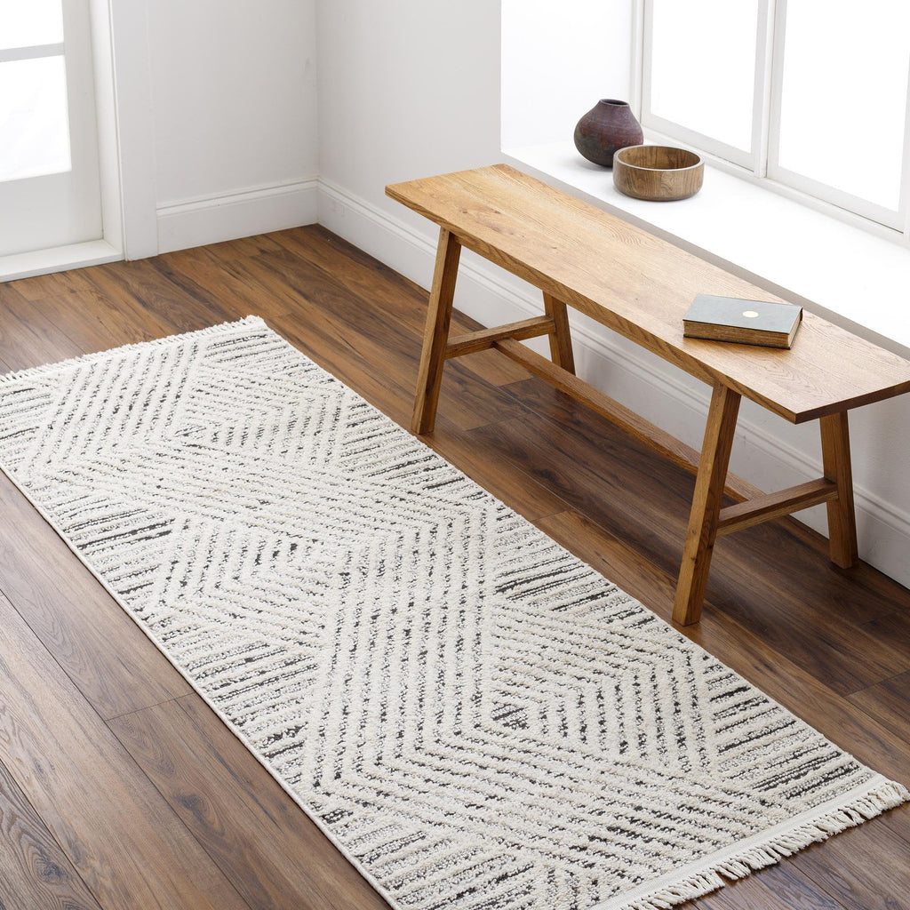 Casein Oliver Diamond Taupe Runner Rug - Modern Geometric Decor