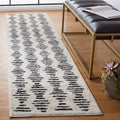 Geometric Area Rug Ivory & Black Modern Runner for Indoor Use