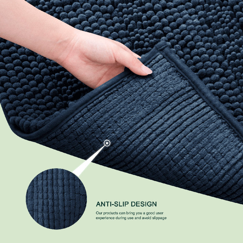 Chenault - Chenille Bath Mat Non-Slip Absorbent Microfiber Rug