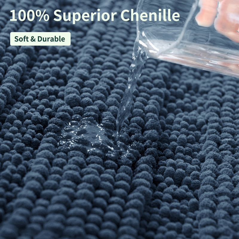 Chenault - Chenille Bath Mat Non-Slip Absorbent Microfiber Rug