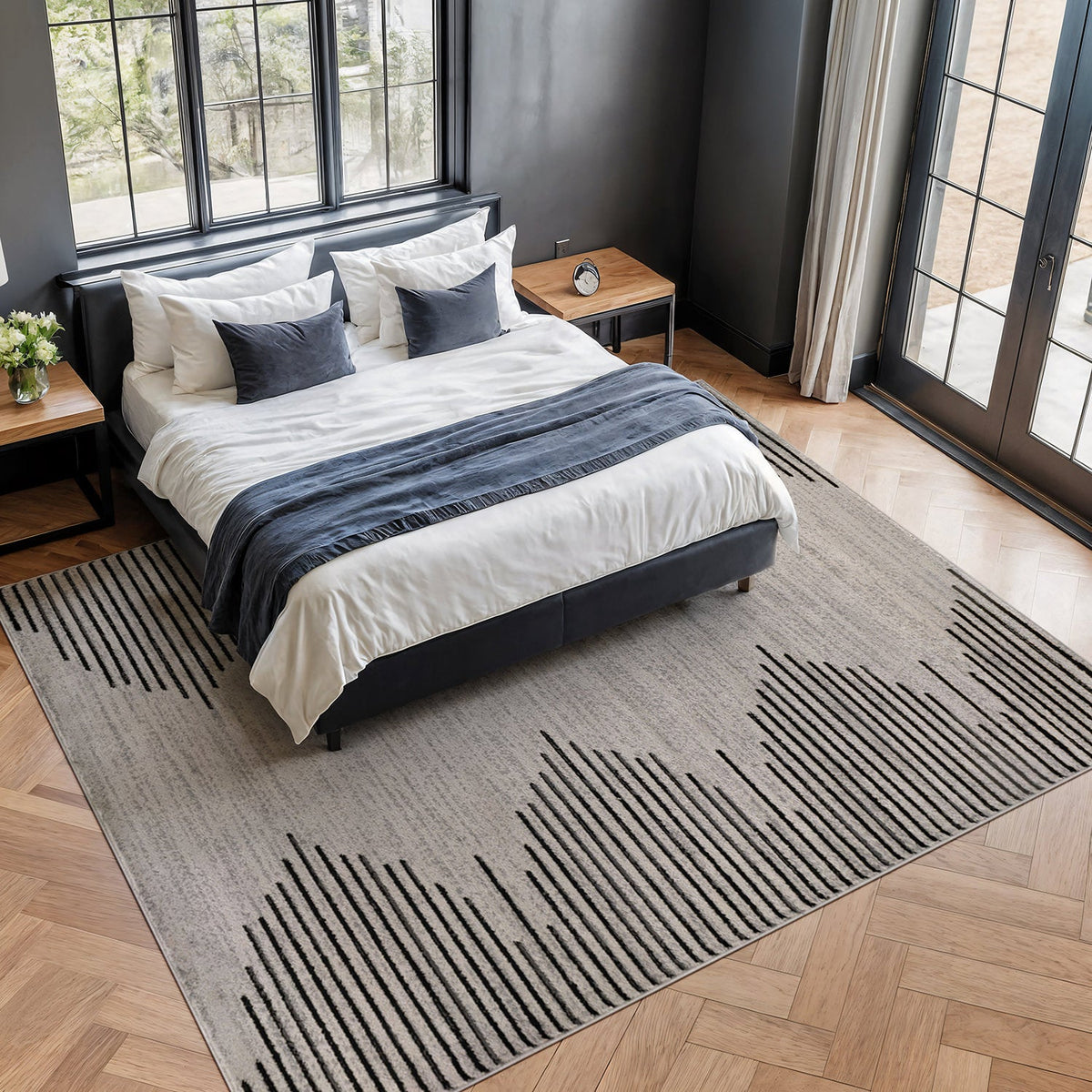 Damarcus - Geometric Area Rug Modern Polypropylene Living Room