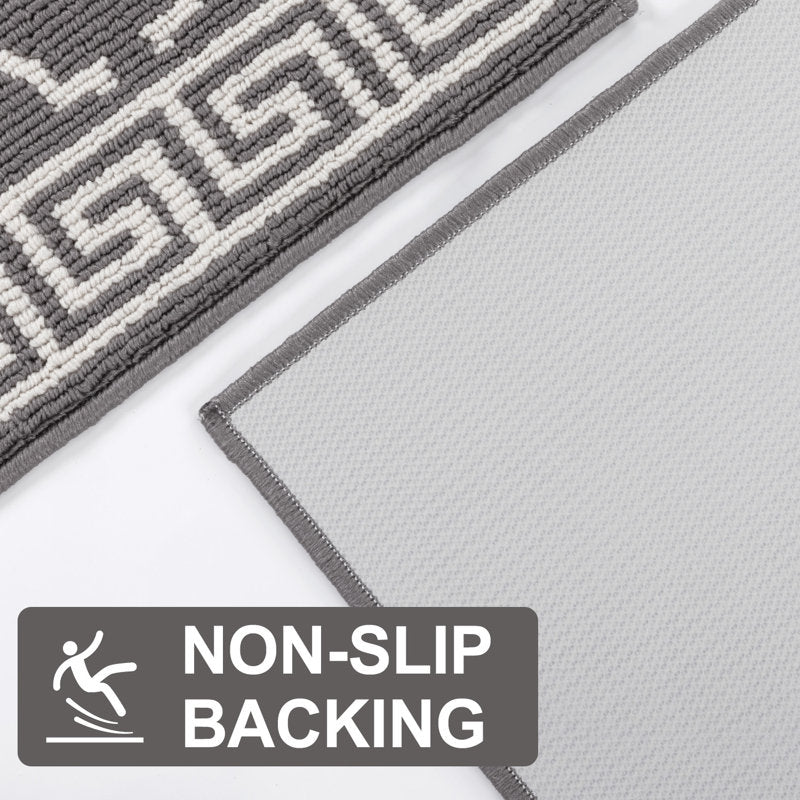 3-Piece Non-Slip Kitchen Mat Runner Set - Washable Polypropylene Rugs