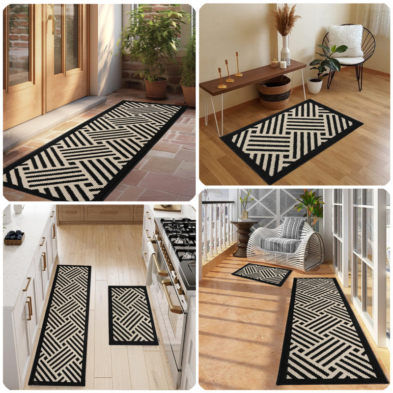 2-Piece Kitchen Mat Set Non-Skid Polypropylene Runner for Sink & Laundry