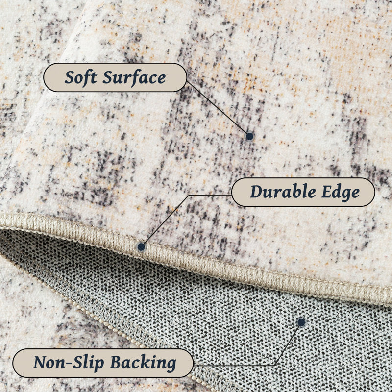 Elroy - Abstract Machine Washable Rug Faux Cashmere Living Room