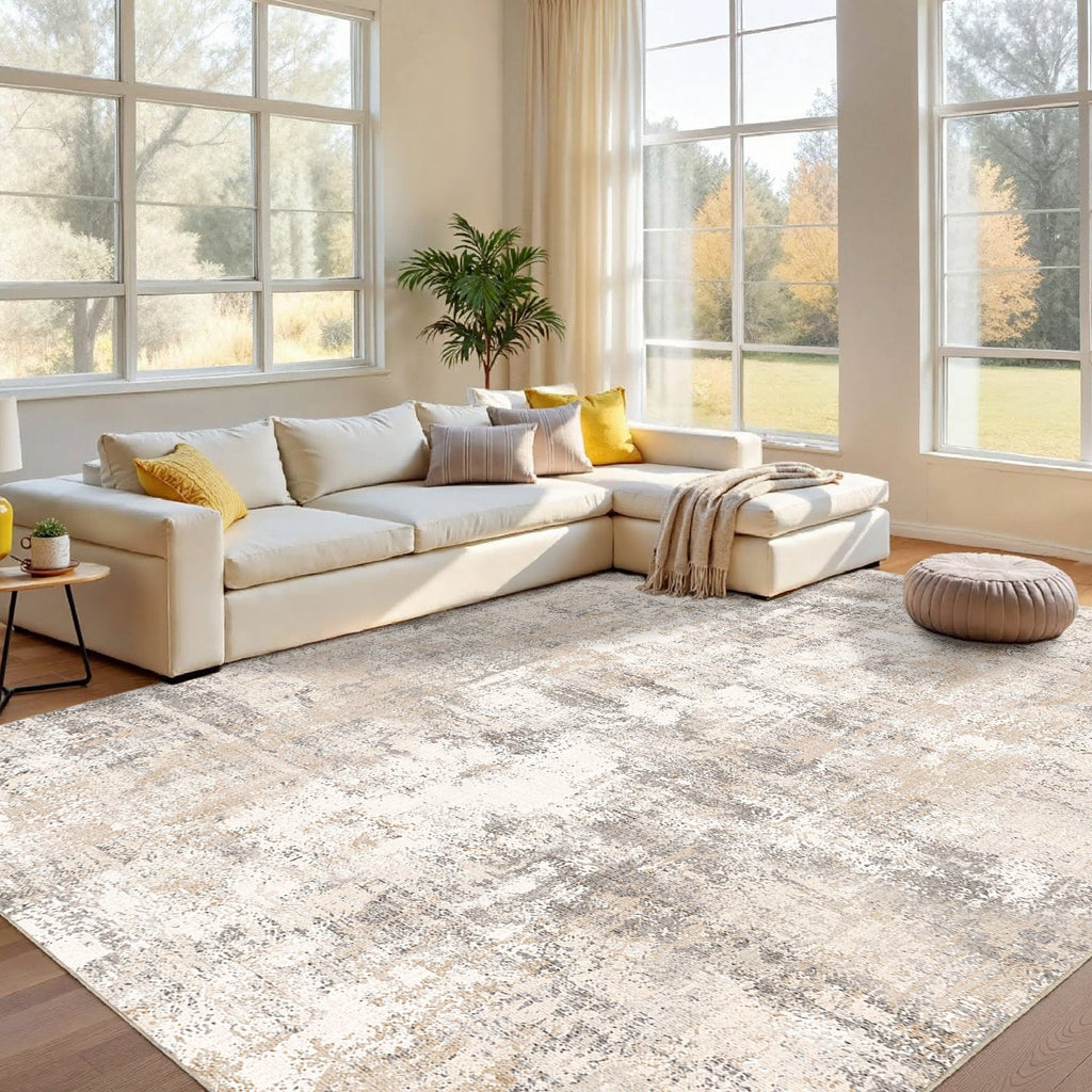 Elroy - Abstract Machine Washable Rug Faux Cashmere Living Room