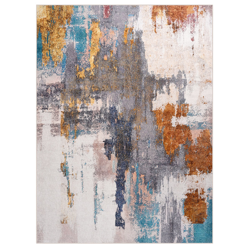 Fillender - Washable Abstract Area Rug Non-Slip Modern Living Room