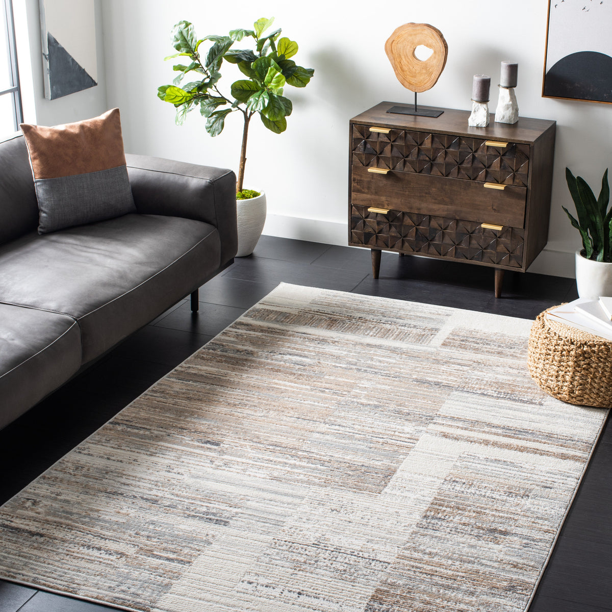 Herluf 100 - Abstract Performance Area Rug Durable Living Room Decor