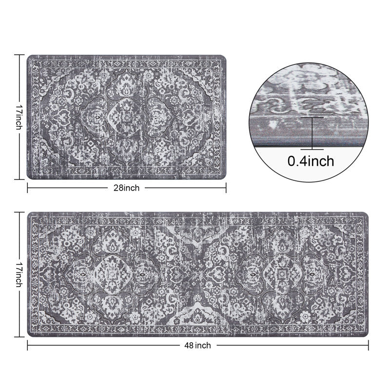 Anti-Fatigue Kitchen Mat Set PVC Foam Non-Skid Floor Rugs