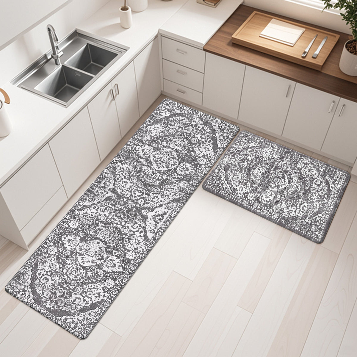 Anti-Fatigue Kitchen Mat Set PVC Foam Non-Skid Floor Rugs