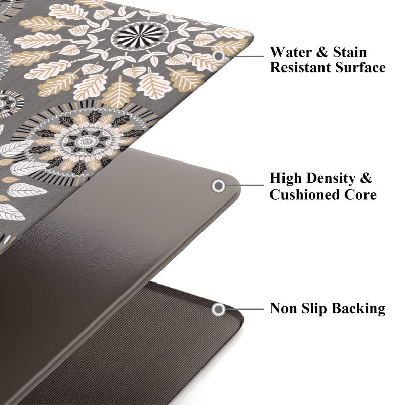 Jalissia Anti-Fatigue Kitchen Mat Set - Bohemian PVC Non-Slip Rugs