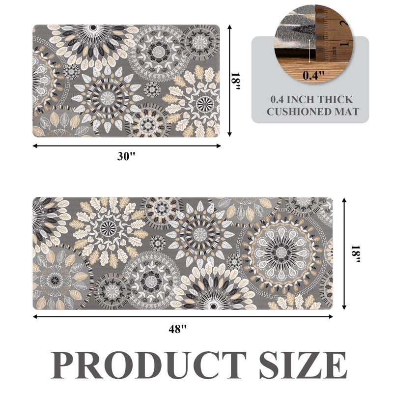 Jalissia Anti-Fatigue Kitchen Mat Set - Bohemian PVC Non-Slip Rugs