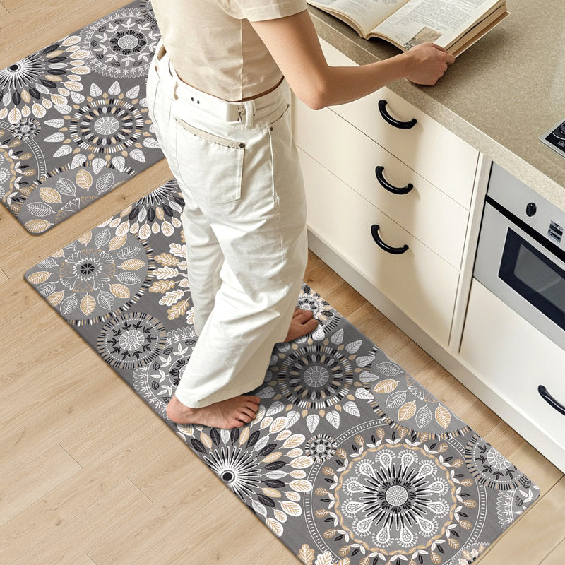 Jalissia Anti-Fatigue Kitchen Mat Set - Bohemian PVC Non-Slip Rugs