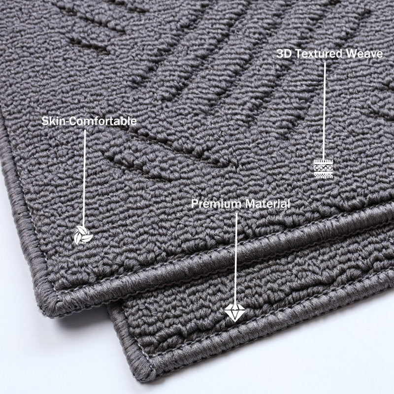 EverGrip 2-Piece Kitchen Rug Set - Non-Slip Polypropylene Floor Mats