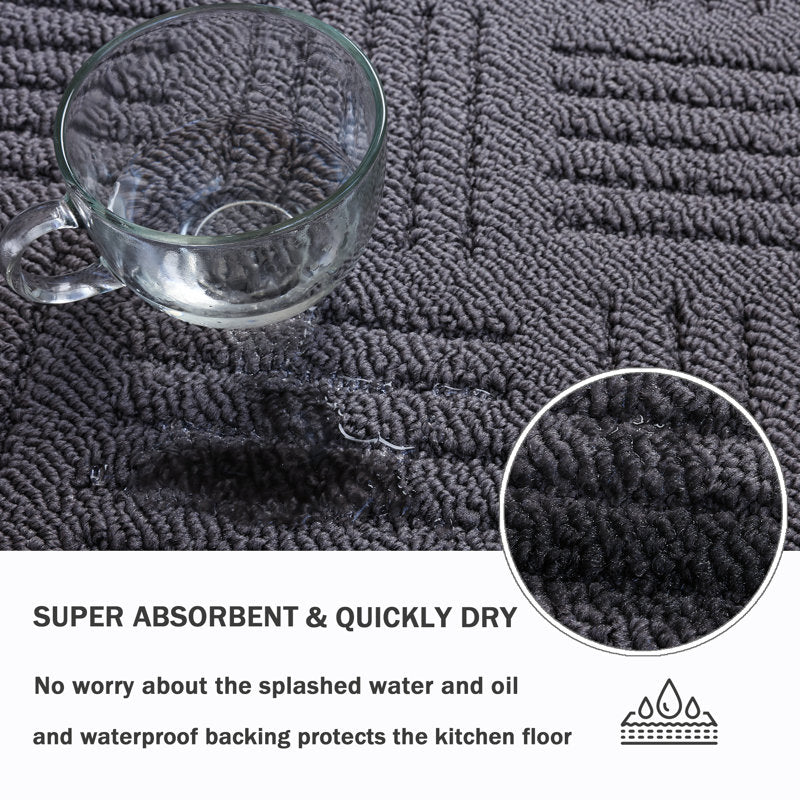 EverGrip 2-Piece Kitchen Rug Set - Non-Slip Polypropylene Floor Mats