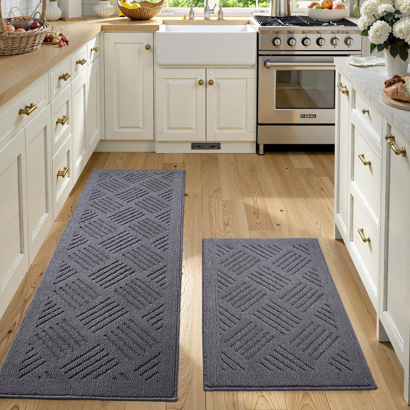 EverGrip 2-Piece Kitchen Rug Set - Non-Slip Polypropylene Floor Mats