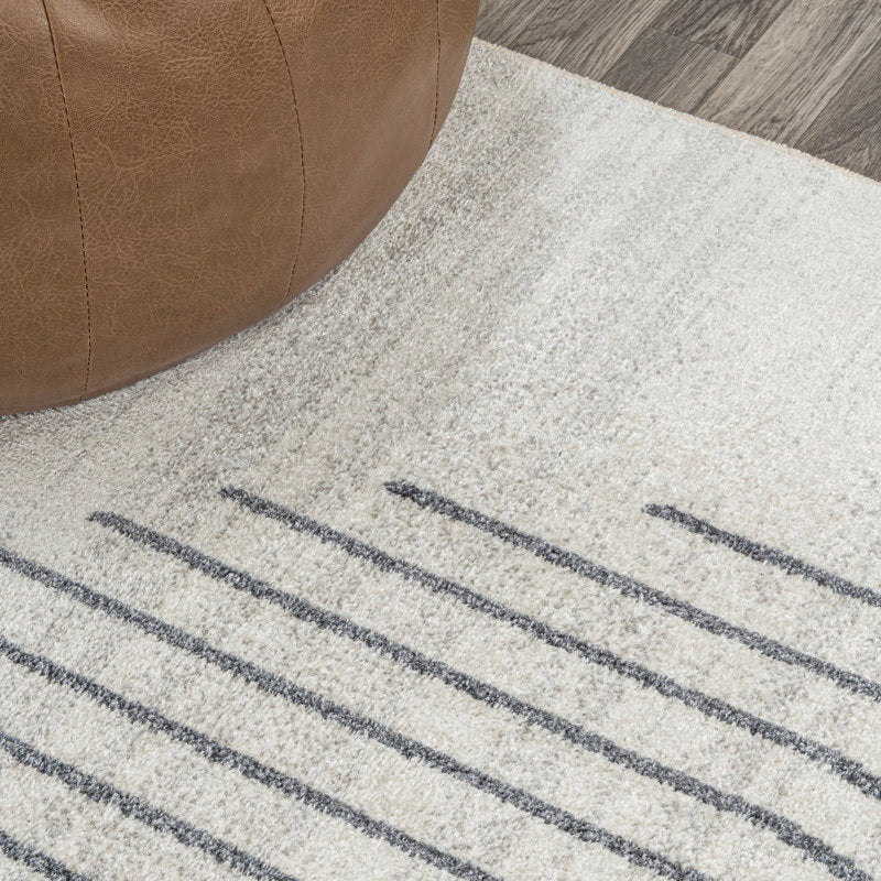 Modern Geometric Washable Runner Rug - Cream & Terra Polyester