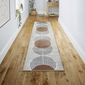 Modern Geometric Washable Runner Rug - Cream & Terra Polyester
