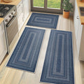 3pc Washable Kitchen Rug Set Boho Non-Slip Floor Mats