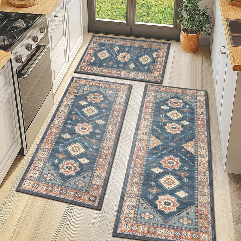 Artisan Boho - 3-Piece Kitchen Mat Set Non-Slip Washable Runners