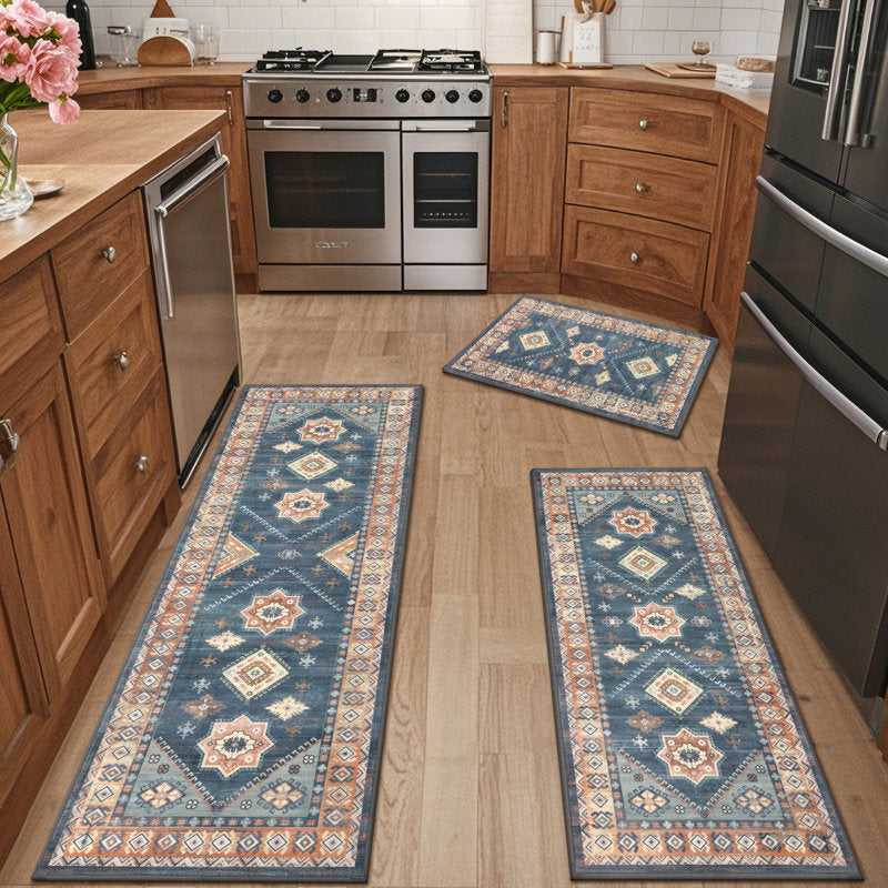 Artisan Boho - 3-Piece Kitchen Mat Set Non-Slip Washable Runners