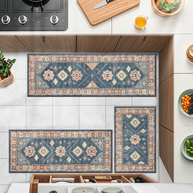 Artisan Boho - 3-Piece Kitchen Mat Set Non-Slip Washable Runners