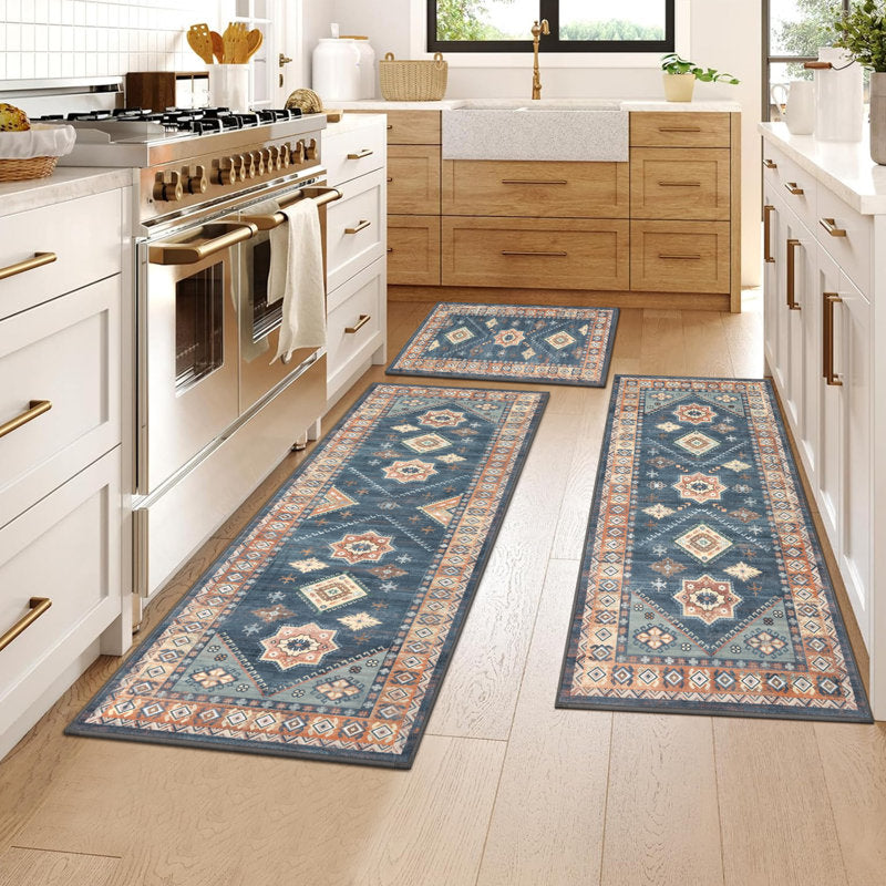 Artisan Boho - 3-Piece Kitchen Mat Set Non-Slip Washable Runners