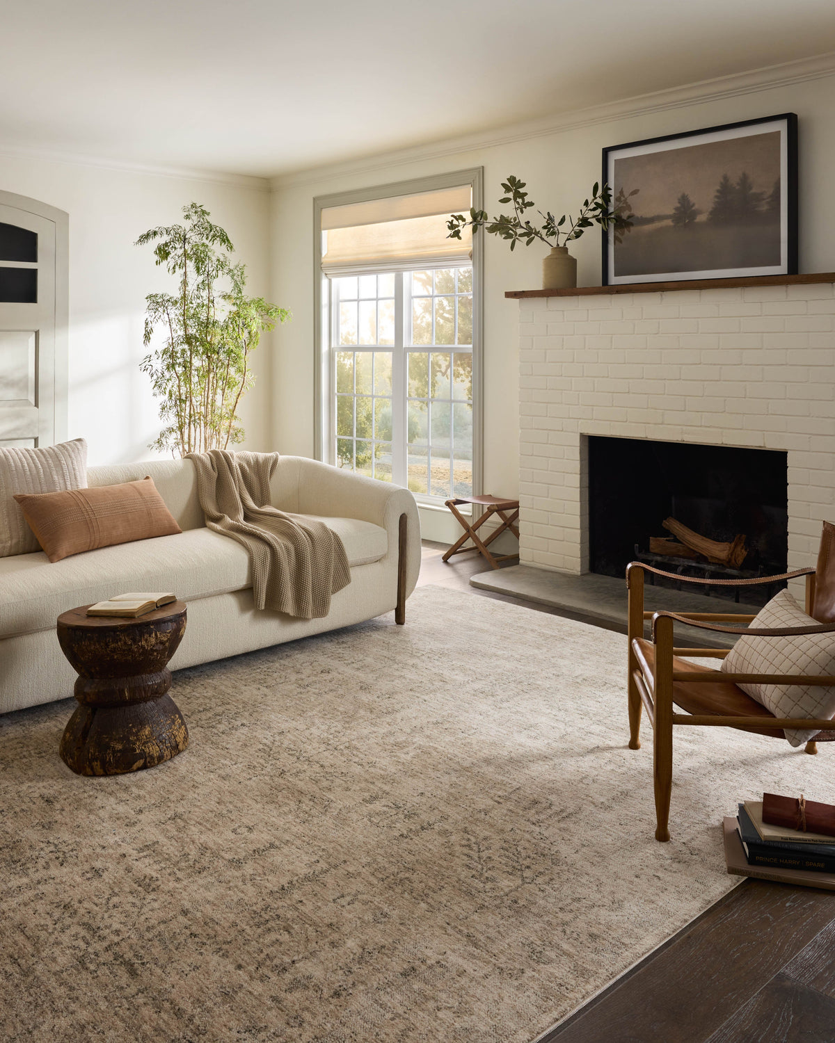 Magnolia Home Junie - Vintage Polyester Area Rug Oatmeal/Smoke
