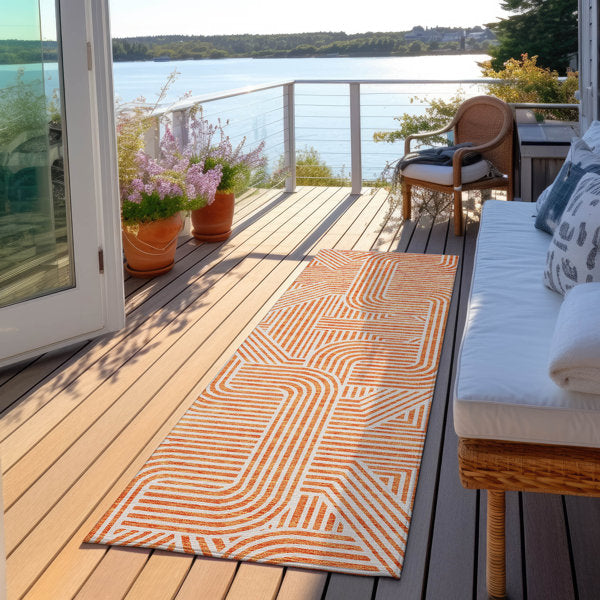 Maliana Modern Linear Washable Indoor/Outdoor Area Rug