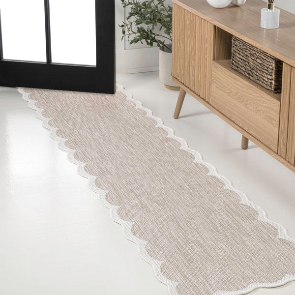 Manado - Scalloped Cottage Rug Beige/Cream Indoor/Outdoor