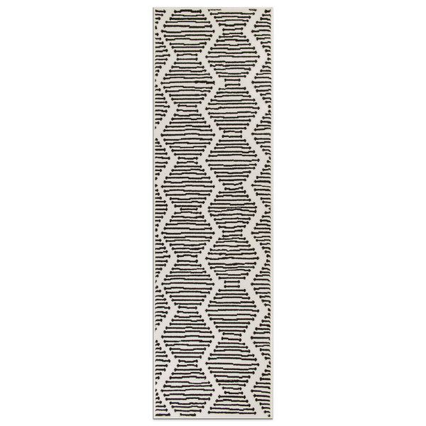 Geometric Stripe Area Rug - Modern Polypropylene Living Room Carpet