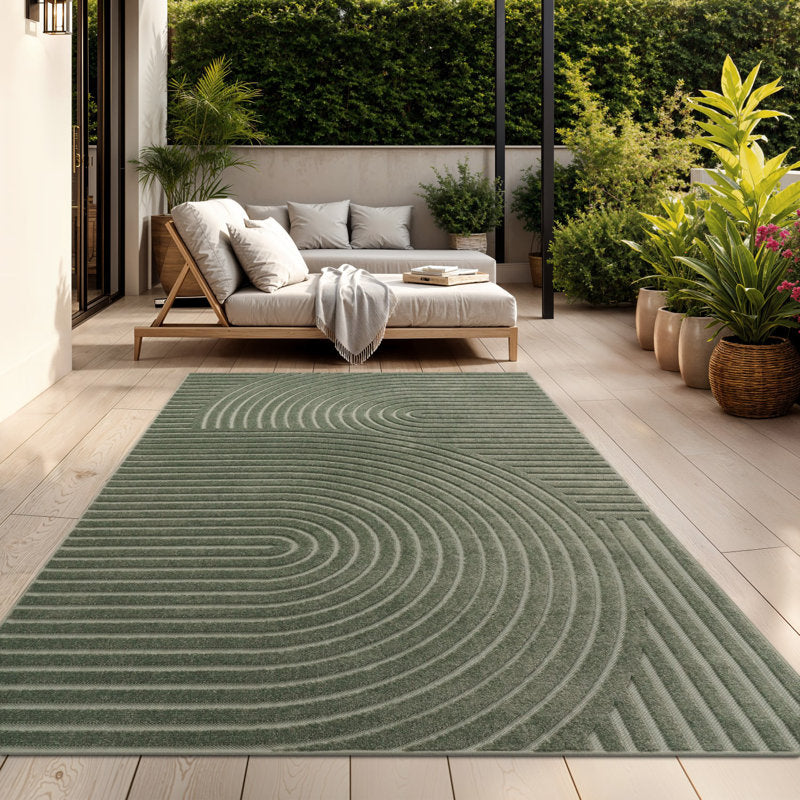 Verdant Line - Boho Geometric Area Rug Indoor/Outdoor Polypropylene