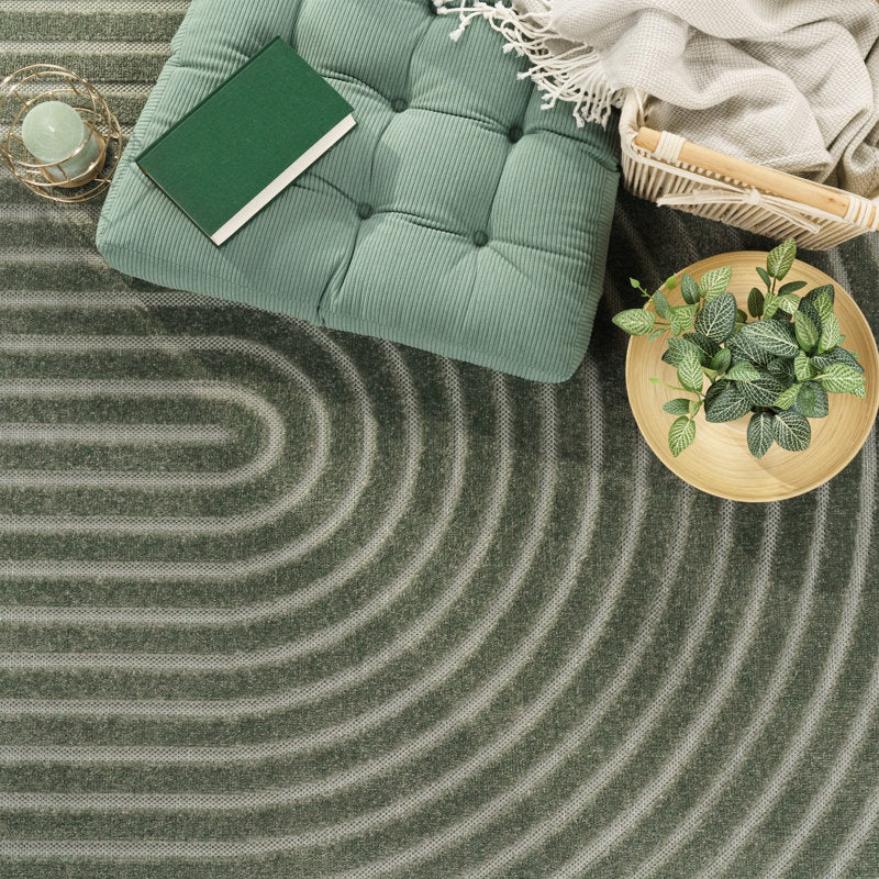 Verdant Line - Boho Geometric Area Rug Indoor/Outdoor Polypropylene