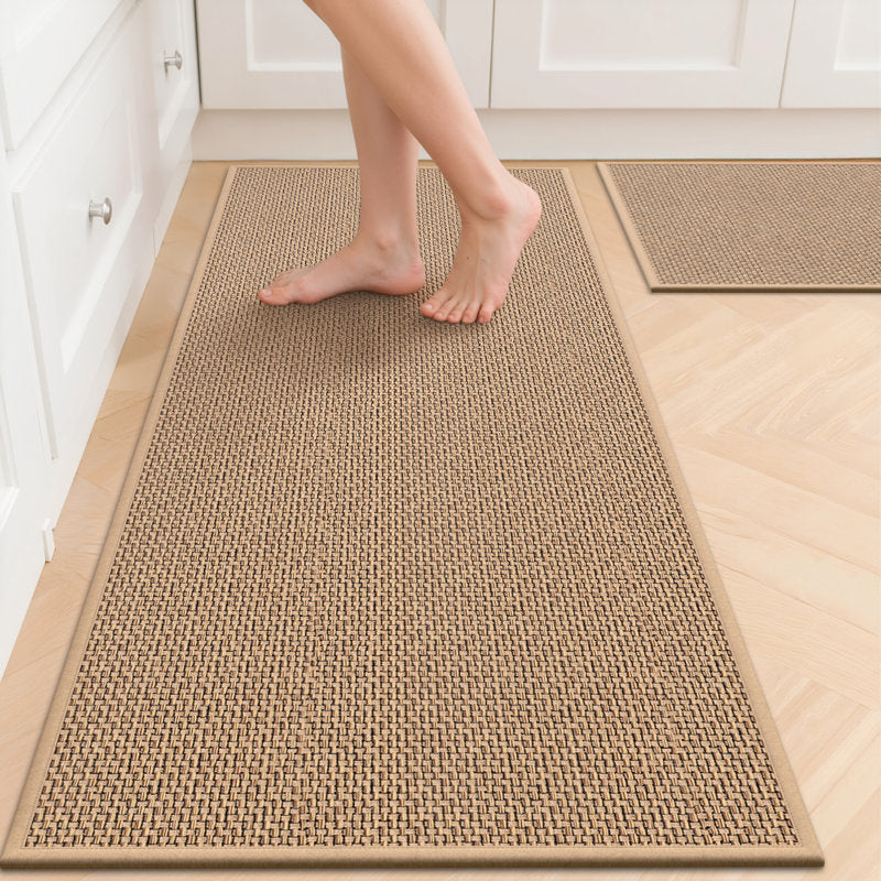 Chenille Kitchen Rug Set (2-Piece) - Non-Slip & Machine Washable Mats