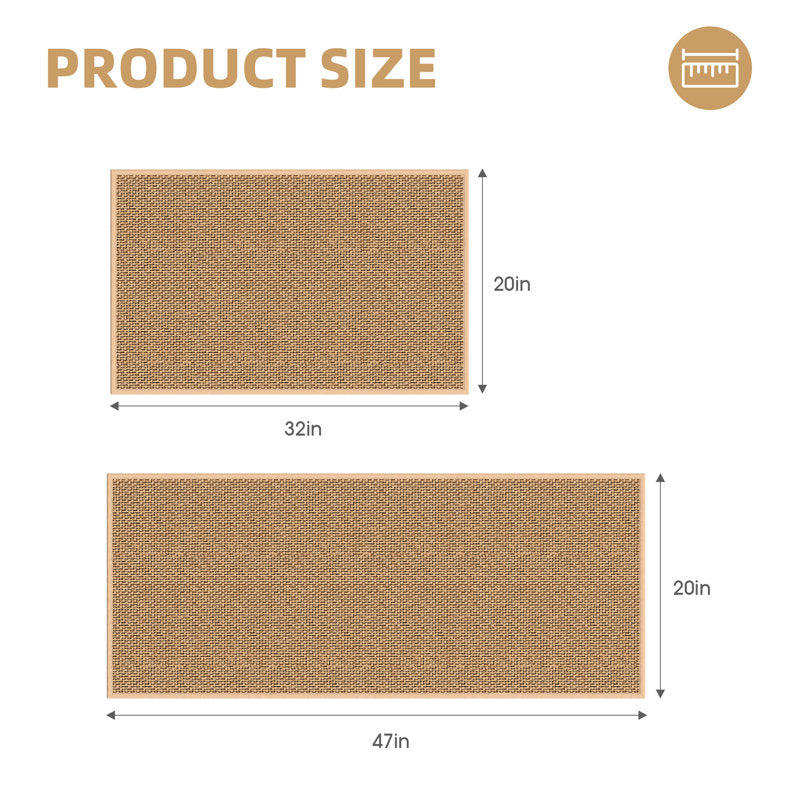 Chenille Kitchen Rug Set (2-Piece) - Non-Slip & Machine Washable Mats