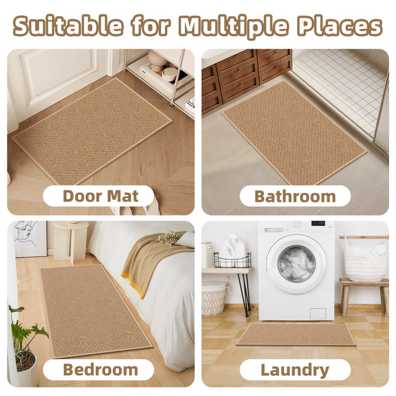 Chenille Kitchen Rug Set (2-Piece) - Non-Slip & Machine Washable Mats