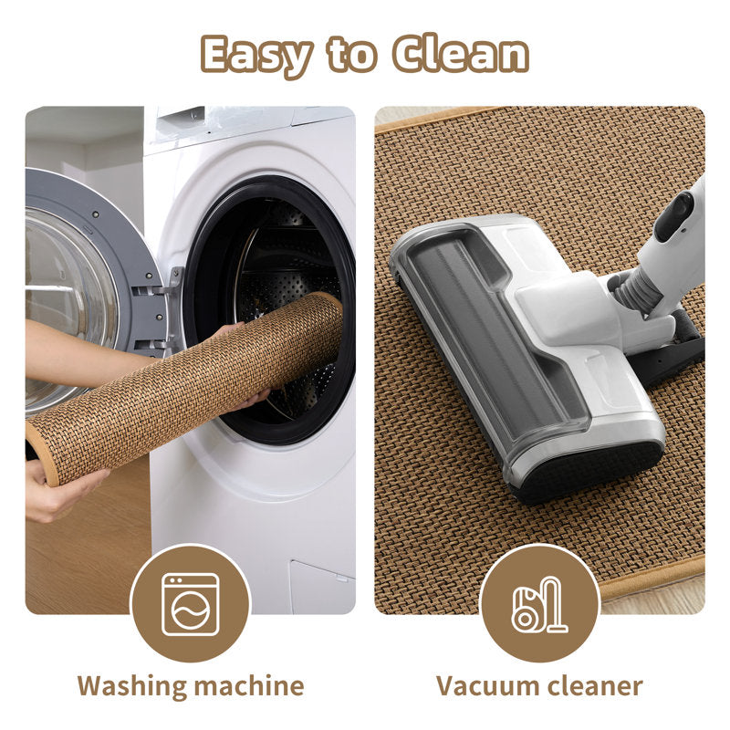Chenille Kitchen Rug Set (2-Piece) - Non-Slip & Machine Washable Mats