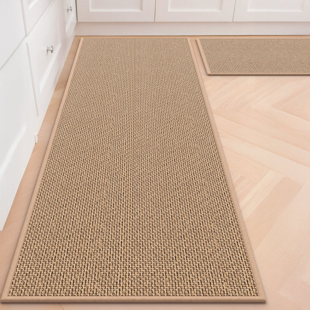 Chenille Kitchen Rug Set (2-Piece) - Non-Slip & Machine Washable Mats