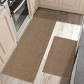 2-Piece Non-Slip Kitchen Rug Set Absorbent Microfiber Floor Mats
