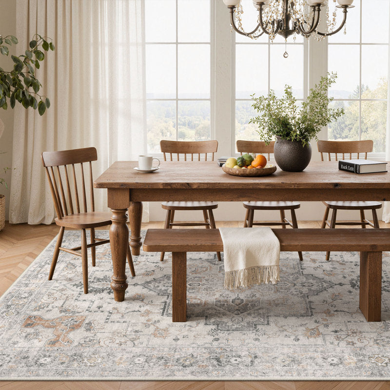 Roehit - Oriental Machine Washable Area Rug Distressed Traditional