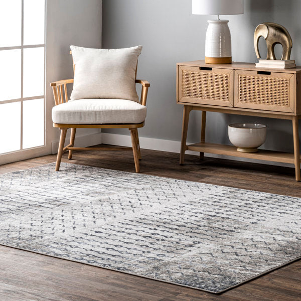 Salters - Moroccan Geometric Striped Area Rug for Living Room